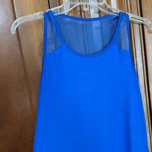 Vibrant Blue Sleeveless Mesh Top